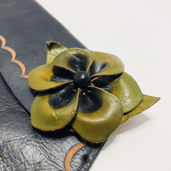 Lulo Bags Handmade Artisan Leather Purse Clutch Tooled Nice - Picture 3 of 6